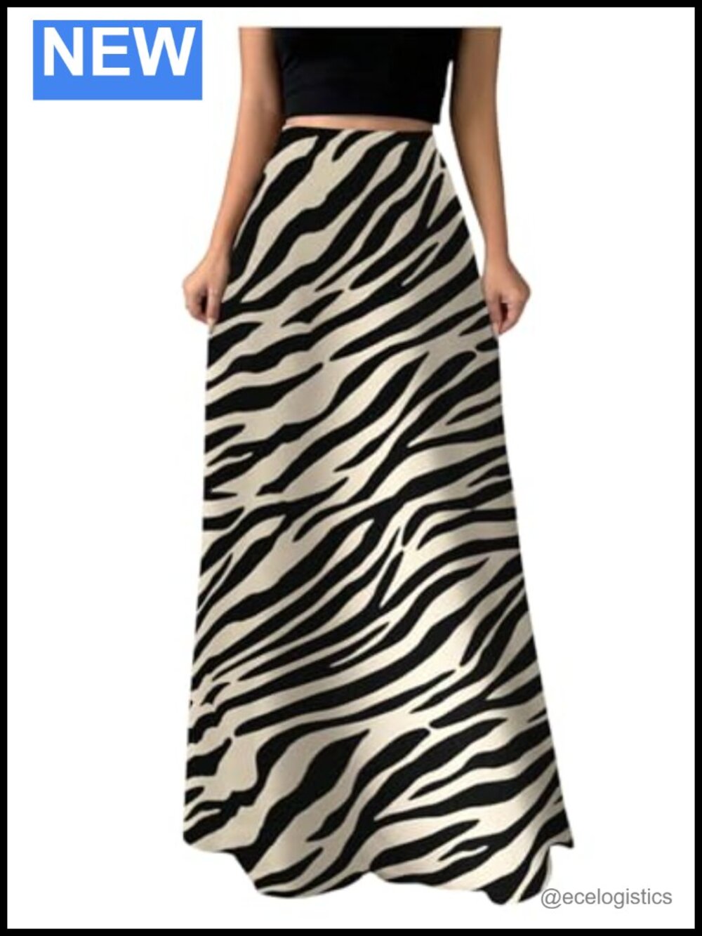 Elegant Zebra Print Maxi Skirt Going Out Long Skirts
